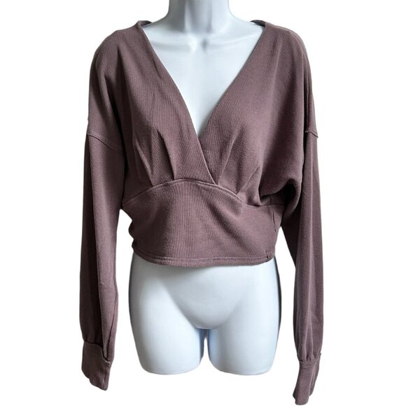 Free People Tops - We the Free Women's Purple All Nighter Surplice Crop Top